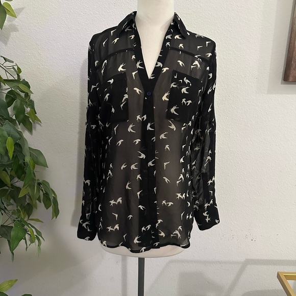 Express Portofino Shirt in Black and White - Picture 1 of 3